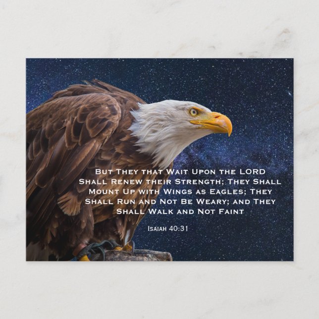 Isaiah 40:31 Mount up on Eagle Vingar Vykort (Framsida)