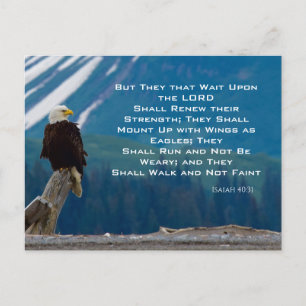Isaiah 40:31 Mount up on Eagle Vingar Vykort