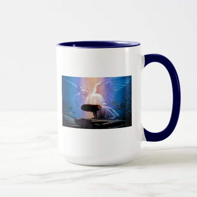 Isaiah 40:31 Praying Angel Ringer Coffee Mugg. Mugg (Höger)