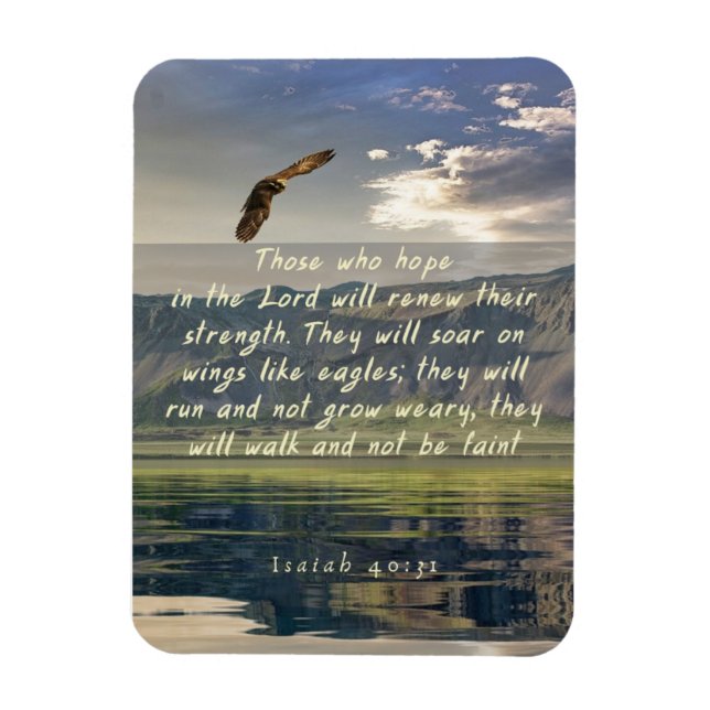 Isaiah 40:31 Soar på vingar som örnmagnet Magnet (Vertikal)