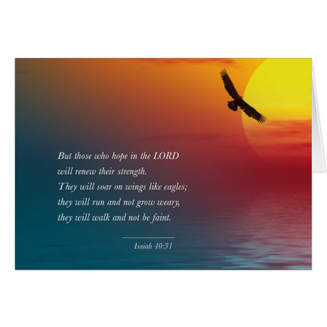 Isaiah 40:31Bible Verse Greeting Card Editable Hälsningskort (Framsidan Horizontal)