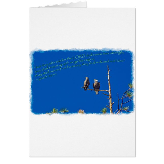 Isaiah 40:31on white hälsningskort (Framsidan)