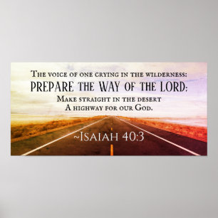 Isaiah 40:3 Förbered vägen för Herren, Bible Poster