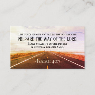 Isaiah 40:3 Förbered vägen för Herren, Bible Visitkort