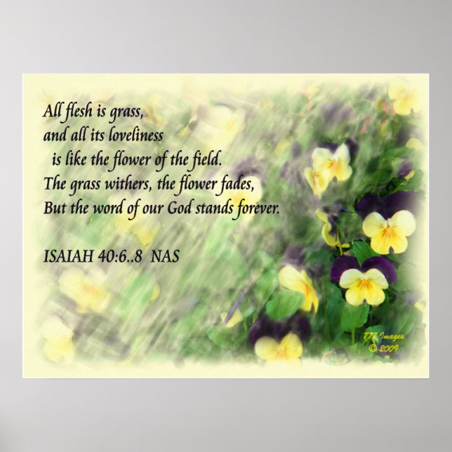 Isaiah 40:6.8 Bible Verse Poster (Framsidan)