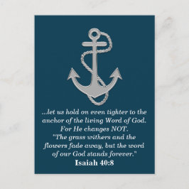 Isaiah 40:8 Bible Verse Gods Ord Anchor Teal Blue Vykort