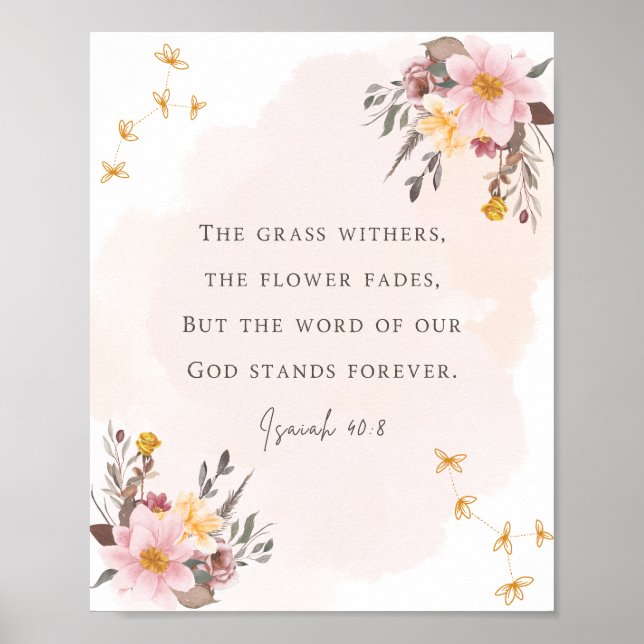 Isaiah 40:8 Bible Verse Poster (Framsidan)