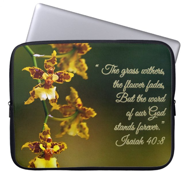 Isaiah 40:8 Inspirationell Laptop Fodral (Framsidan)