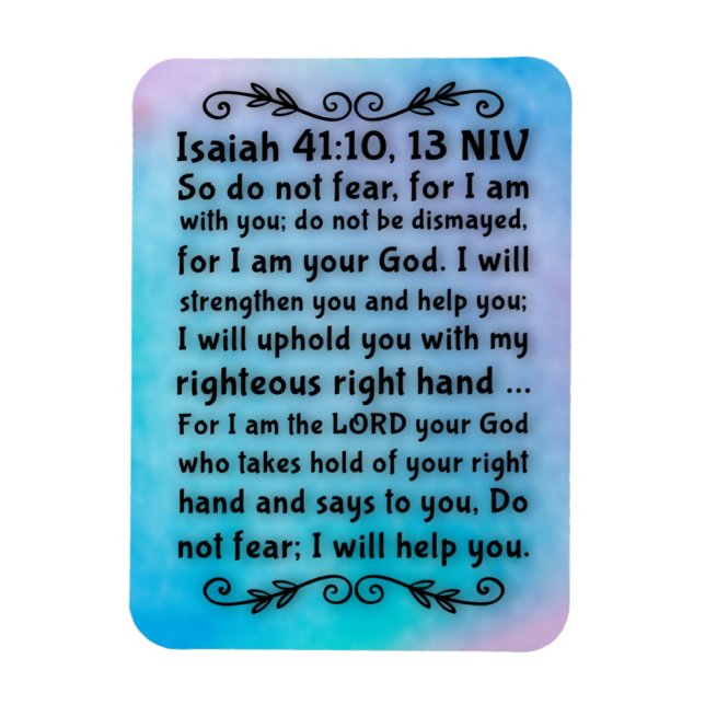 Isaiah 41:10; 13 Bible Verse Magnet (Vertikal)