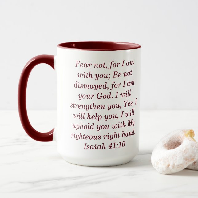 Isaiah 41:10 Anpassningsbar Scripture Two-Tone Cof Mugg (Med munk)