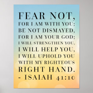 Isaiah 41:10 Bibelcitat Poster