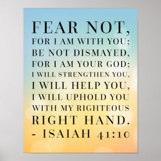 Isaiah 41:10 Bibelcitat Poster