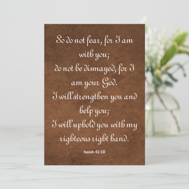 Isaiah 41:10 Bible Verse for Strength Flat Card (Stående Fram)