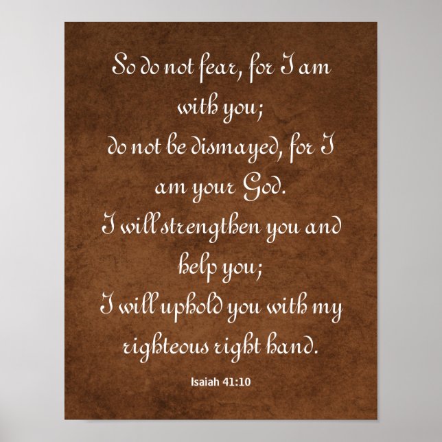 Isaiah 41:10 Bible Verse for Strength Poster (Framsidan)