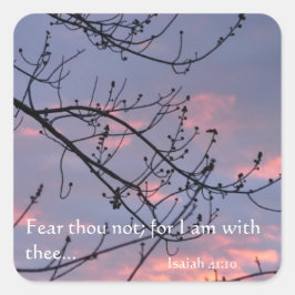 Isaiah 41:10 Bible Verse Fyrkantigt Klistermärke