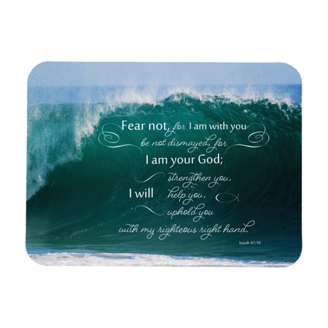 Isaiah 41 10 Bible Verse Photo Magnet (Horisontell)