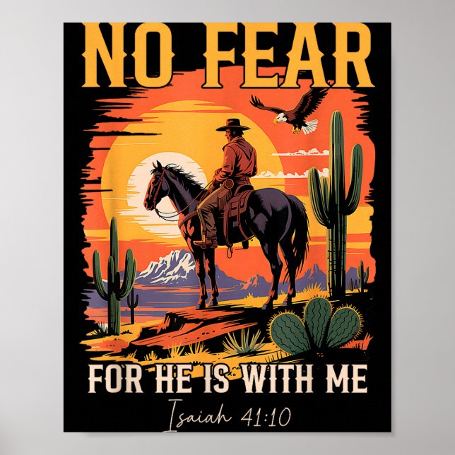 Isaiah 41_10 Cowboy Bible Verse Christian Western  Poster (Framsidan)