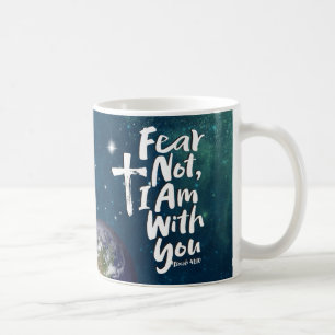 Isaiah 41:10 FEAR, jag är med er Planet Earth Kaffemugg
