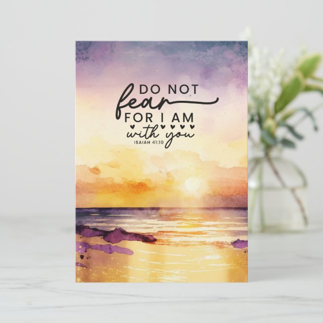 Isaiah 41:10 Frukta inte att jag är med dig Bältpl Kort (Stående Fram)