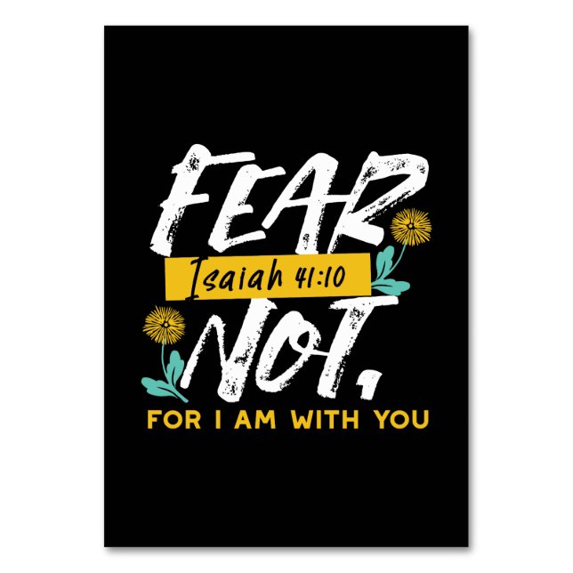 Isaiah 41:10 - Frukta inte inspirerande bibelverse Bordsnummer (Framsidan)