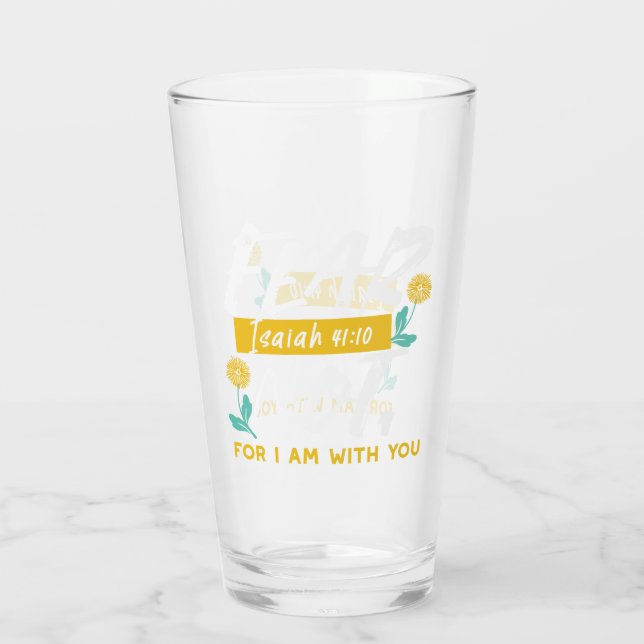 Isaiah 41:10 - Frukta inte inspirerande bibelverse Glaskopp (Baksida)