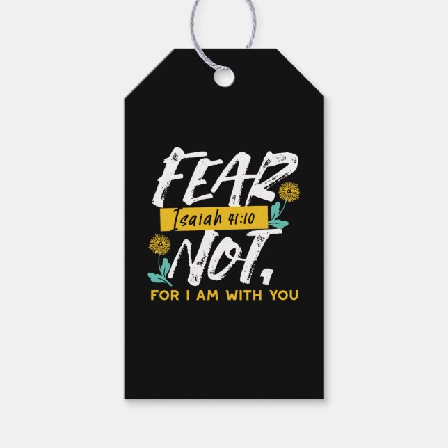 Isaiah 41:10 - Frukta inte inspirerande bibelverse Presentetikett (Framsidan)