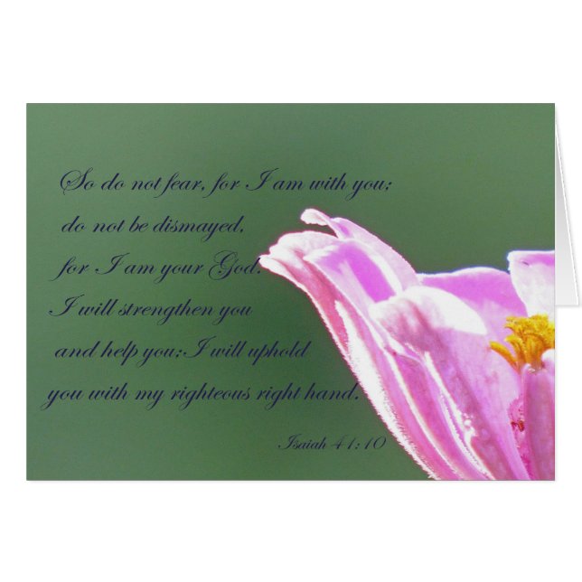 Isaiah 41:10 hälsningskort (Framsidan Horizontal)
