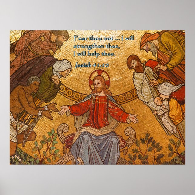 Isaiah 41:10 Jesus Mosaic Poster (Framsidan)