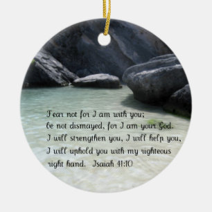 Isaiah 41:10 julgransprydnad keramik