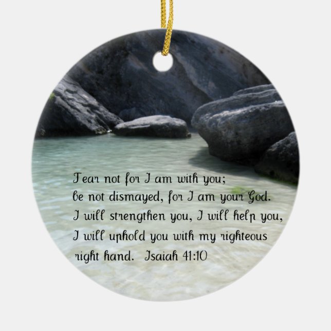 Isaiah 41:10 julgransprydnad keramik (Framsidan)