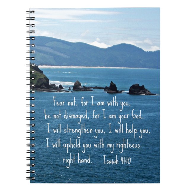 Isaiah 41:10 Rädsla inte för att jag är med dig.. Anteckningsbok (Framsidan)