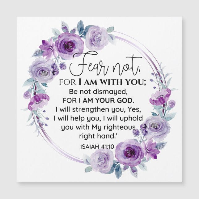 Isaiah 41:10 Rädsla inte för Blommigt av Lila (Framsida)