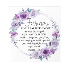 Isaiah 41:10 Rädsla inte för Blommigt av Lila Anteckningsblock