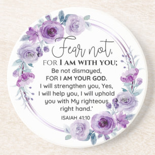 Isaiah 41:10 Rädsla inte för Blommigt av Lila Underlägg