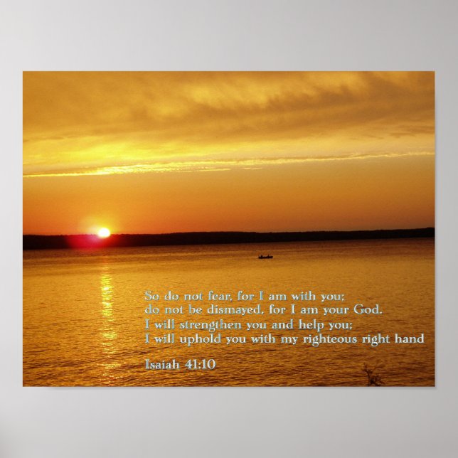 Isaiah 41:10 Solnedgång Poster (Framsidan)