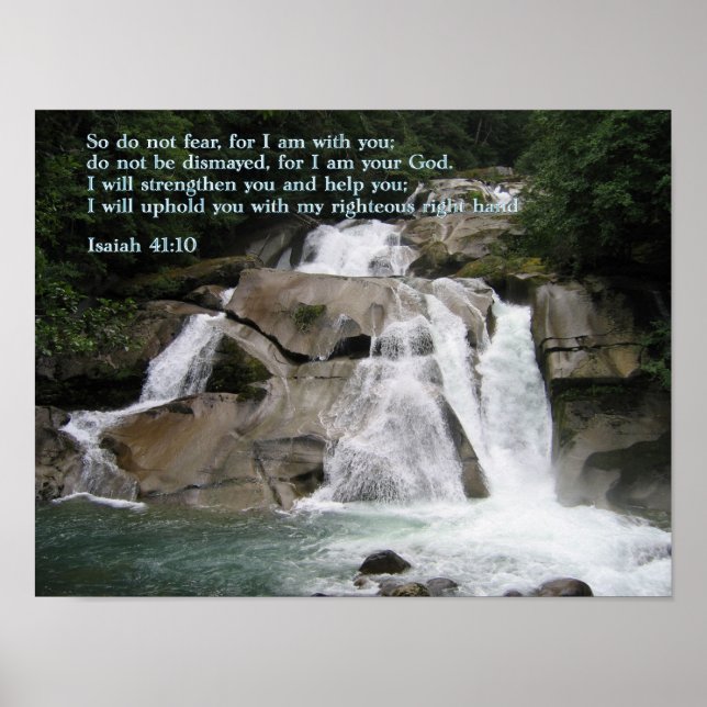 Isaiah 41:10 Vattenfall Poster (Framsidan)
