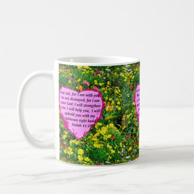 ISAIAH 41:10 WILDFLOWER PHOTO DESIGN KAFFEMUGG (Vänster)