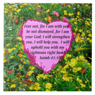 ISAIAH 41:10 WILDFLOWER PHOTO DESIGN KAKELPLATTA