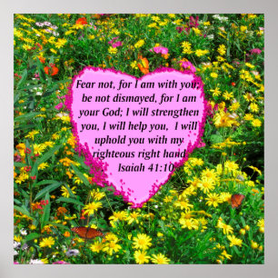 ISAIAH 41:10 WILDFLOWER PHOTO DESIGN POSTER