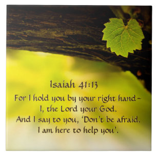 Isaiah 41:13 håller jag dig vid din höger hand.. kakelplatta