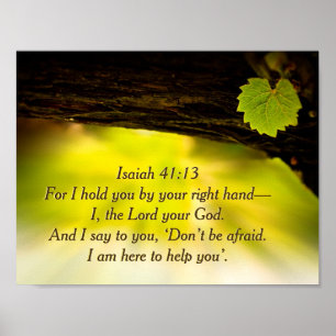 Isaiah 41:13 håller jag dig vid din höger hand.. poster