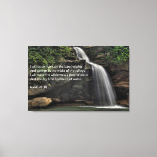 Isaiah 41:18 Vattenfall Canvastryck