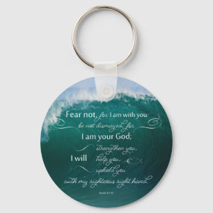 Isaiah 41 versen för 10 bibel knäppas Keychain Nyckelring