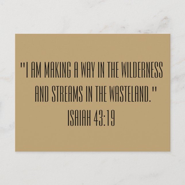 Isaiah 43:19 Bible Passage Print Vykort (Framsida)