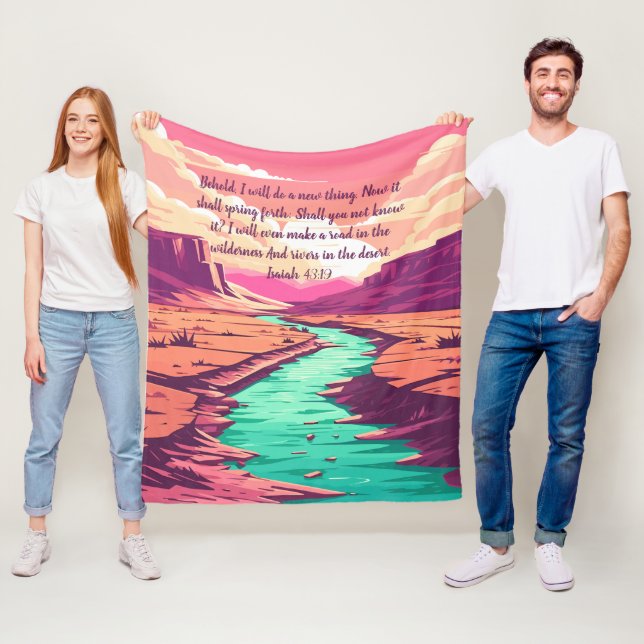 Isaiah 43:19 Fleece Blanket River Desert (På plats)