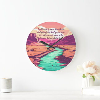 Isaiah 43:19 Throw pillow River Desert Stor Klocka