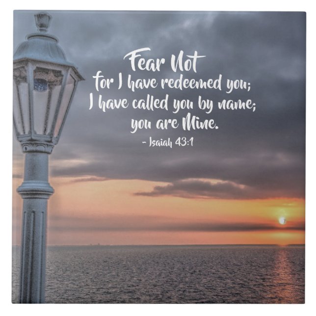Isaiah 43" 1 Jag har ringt dig från namn du är min Kakelplatta (Framsidan)