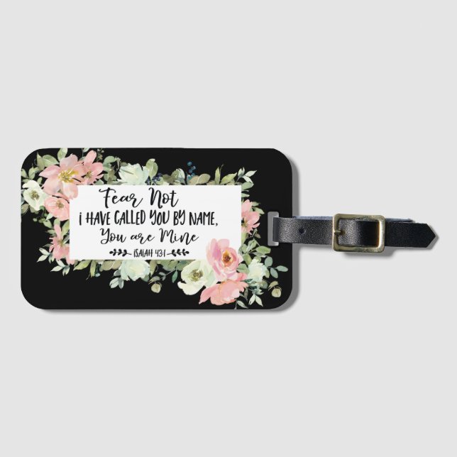 Isaiah 43:1 Rädsla för att du inte är min bibelver Bagagebricka (Framsida horisontal)