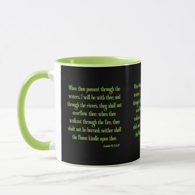 Isaiah 43:2 KJV Bible Scripture Two-Tone Mugg (Vänster)