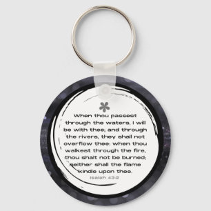 Isaiah 43:2 KJV Keychain   per skriptform Nyckelring